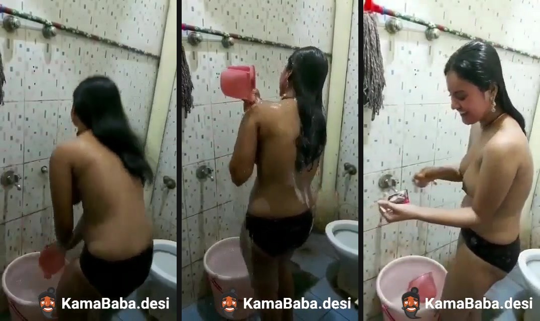 BF films his naked GF's erotic bathing video