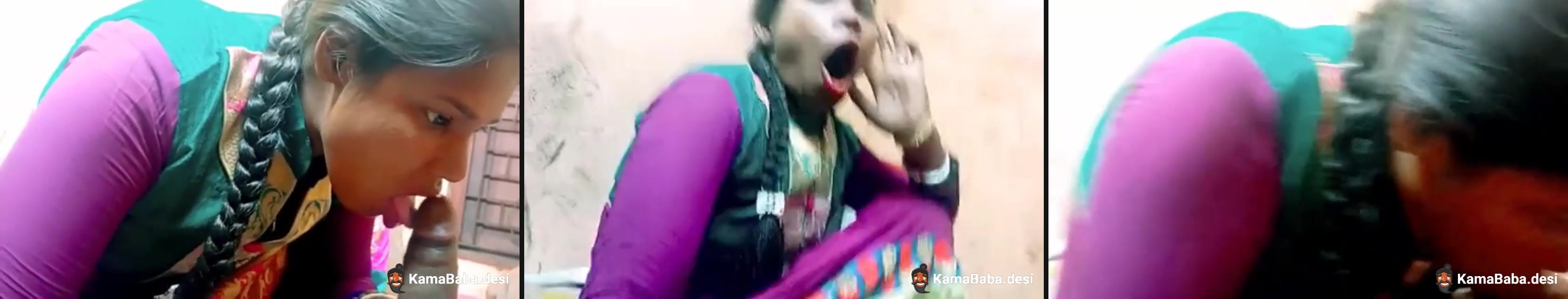 Bihari girl gives a deep desi blowjob to her landlord