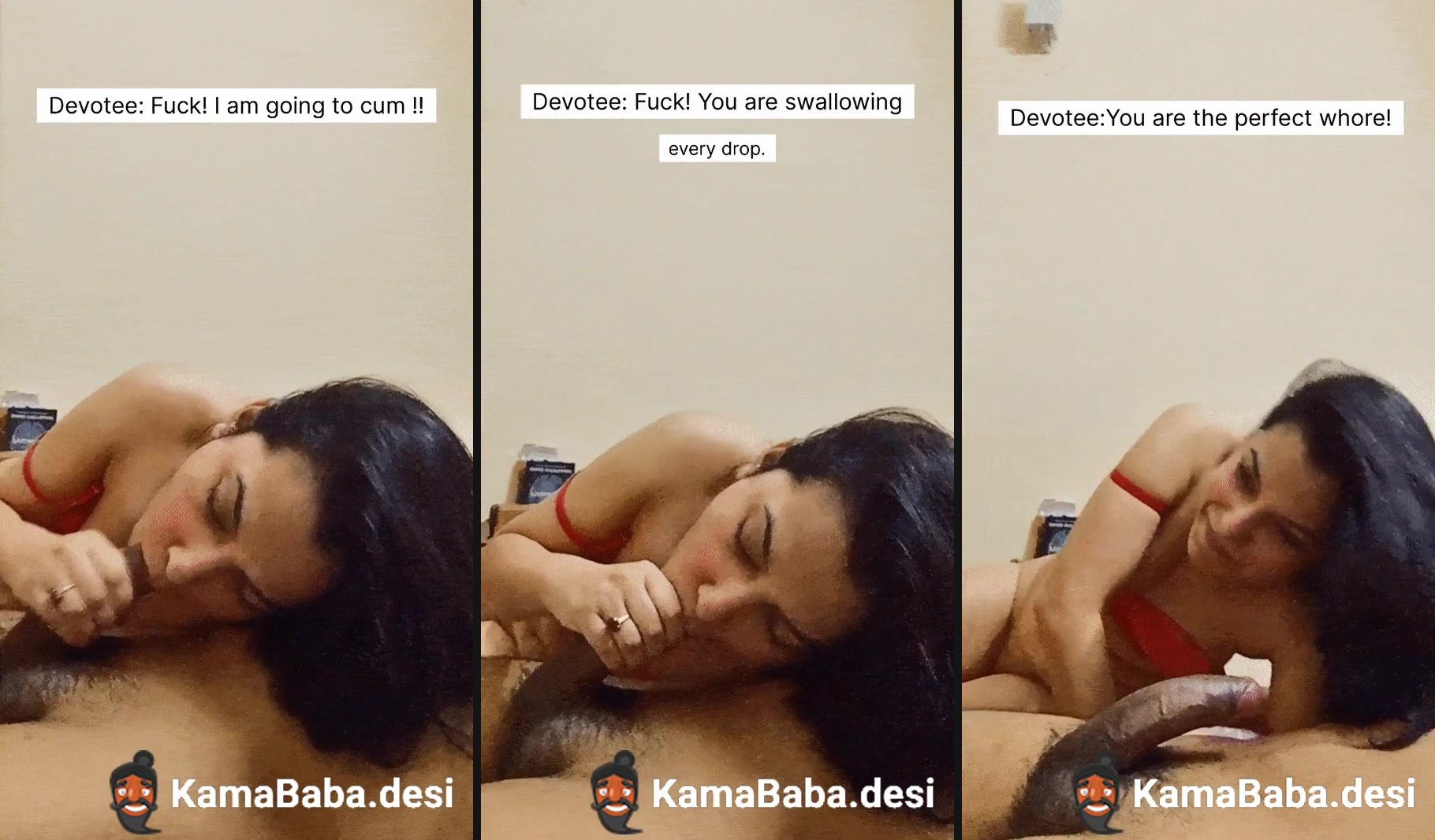 Girl gives an Indian blowjob and drinks his cum