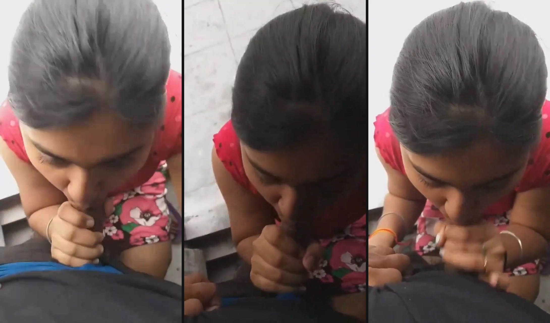 Young girl gives her first Indian blowjob to her cousin