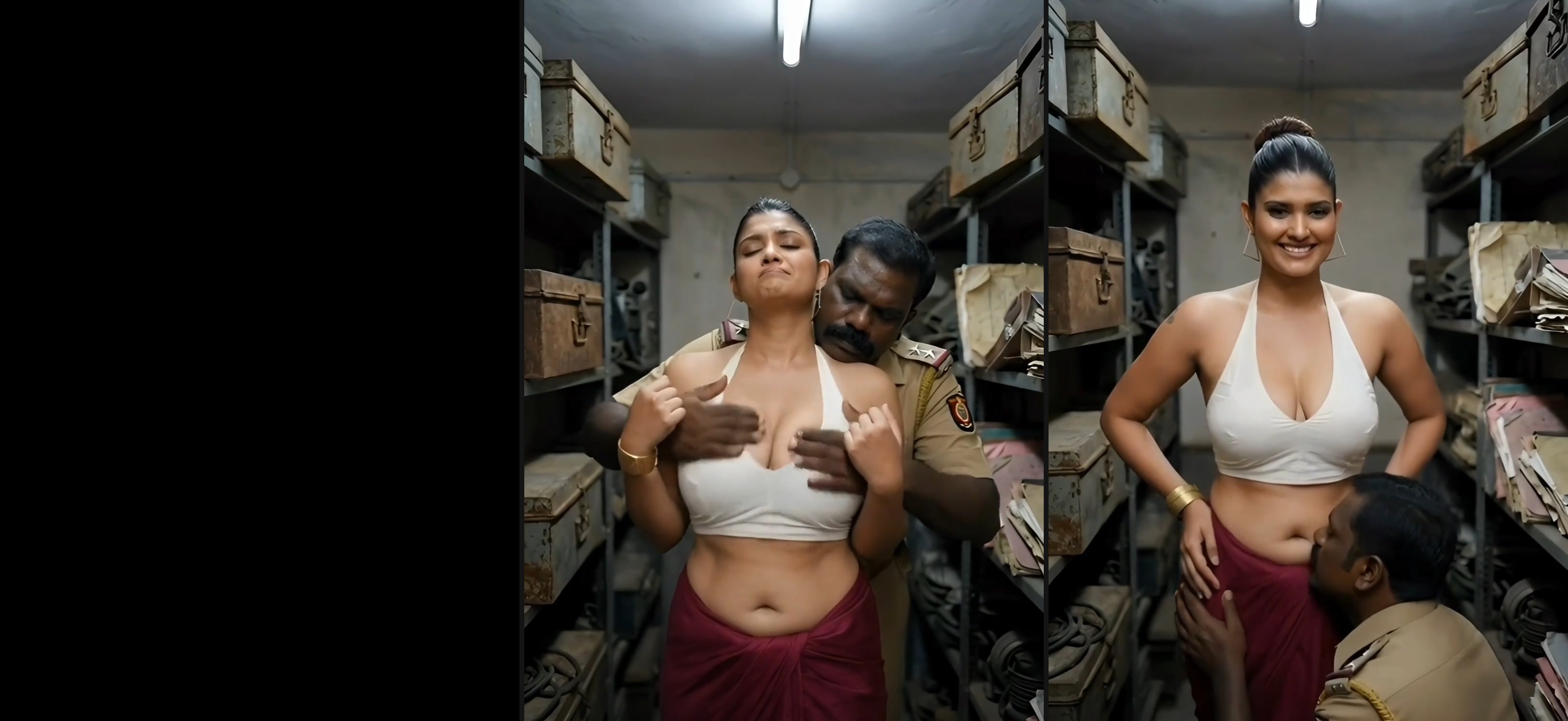 HD porn of a sexy lady fucking with two police officers - XXX Clip