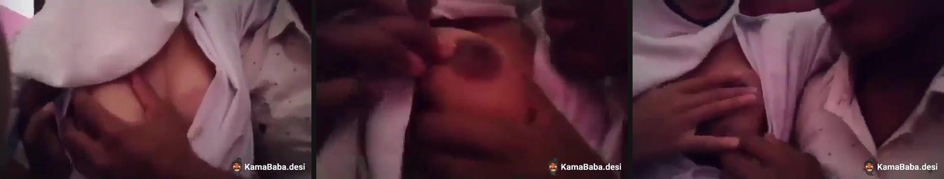 Lover sucks his hijabi GF's boobs in Bangladeshi porn