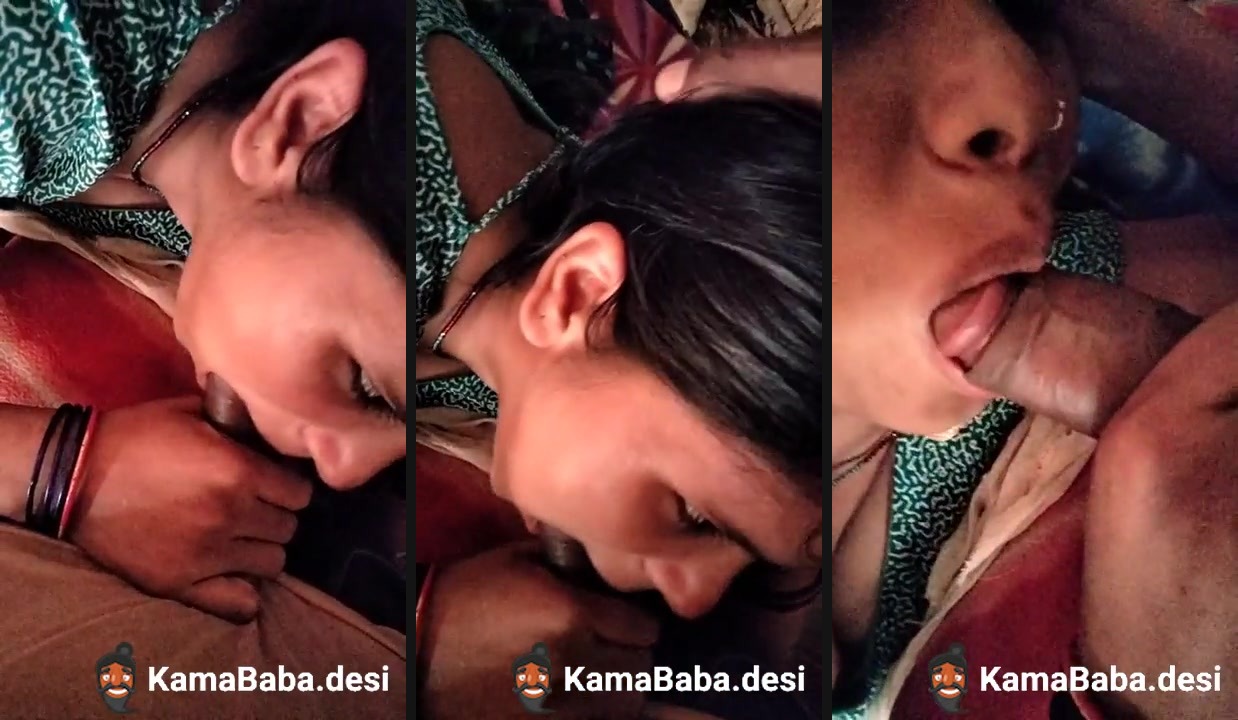 Village lady gives a late-night desi blowjob to her husband