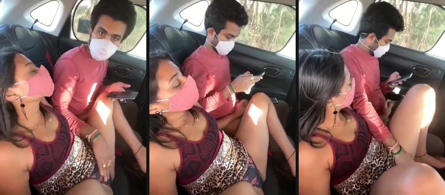 Young couple enjoys outdoor sex in van
