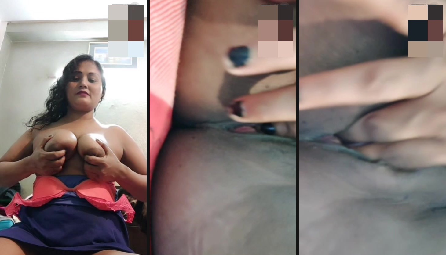 Young lady shows boobs and fingers her pussy in nude MMS
