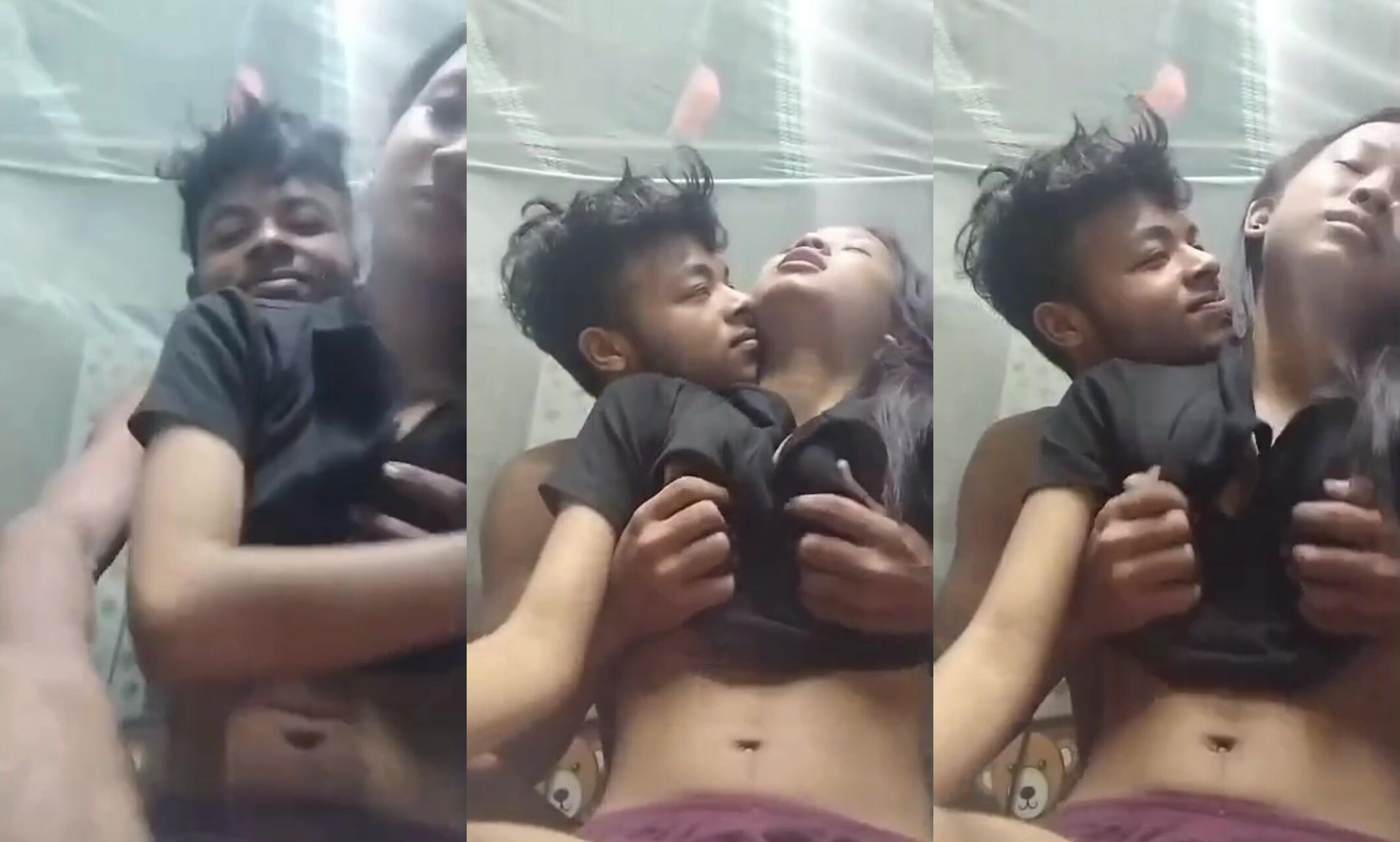 Darjeeling college boy squeezing girlfriend's round boobs